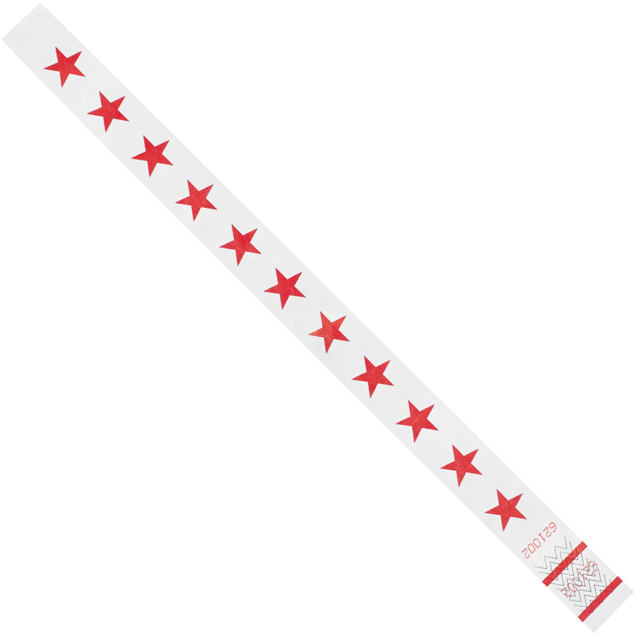 Durable 3/4" x 10" red Tyvek wristbands deliver reliable ID and crowd control for short-term events. Waterproof, tear-resistant spunbonded olefin material stays secure through the day. Each case contains 500 sequentially numbered bands–ready to ship.