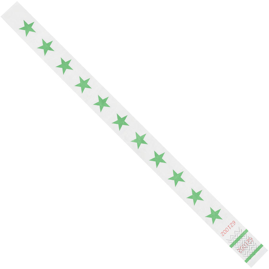 Waterproof, tear-resistant green Tyvek wristbands in 3/4" x 10" dimensions‚ideal for event access control, crowd management, and visitor ID. Sequentially numbered for easy tracking. Ships 500 per case for maximum efficiency.