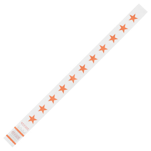 3/4 x 10 in Orange Tyvek Wristbands 500/Case WR104OR
