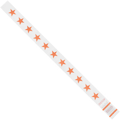 Durable orange Tyvek wristbands deliver reliable event identification with waterproof, tear-resistant construction. These 3/4" x 10" ID bracelets fit most wrist sizes and come sequentially numbered in cases of 500 for maximum cost efficiency. Breathable material ensures all-day comfort for attendees.