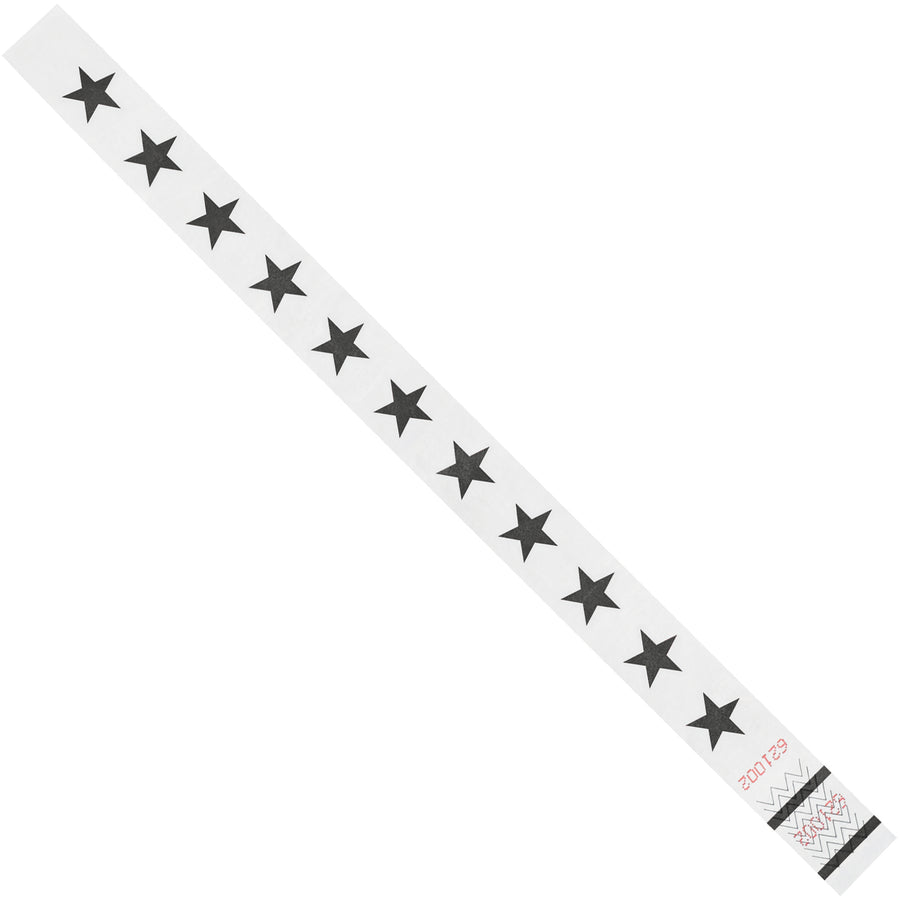 Durable 3/4" x 10" white Tyvek wristbands deliver waterproof, tear-resistant ID identification for events, crowd control, and access management. Sequentially numbered for easy tracking. Sold as case of 500 bands.