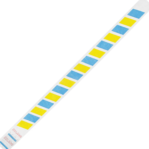 3/4 x 10 in Tyvek Wristbands Blue/Yellow 500/Case WR105