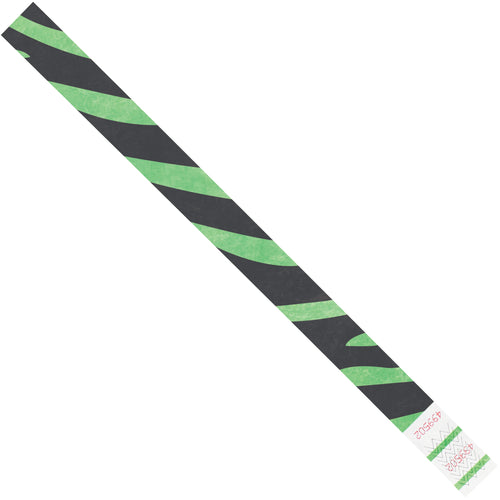 Durable green Tyvek wristbands deliver reliable event identification and crowd control. Each 3/4