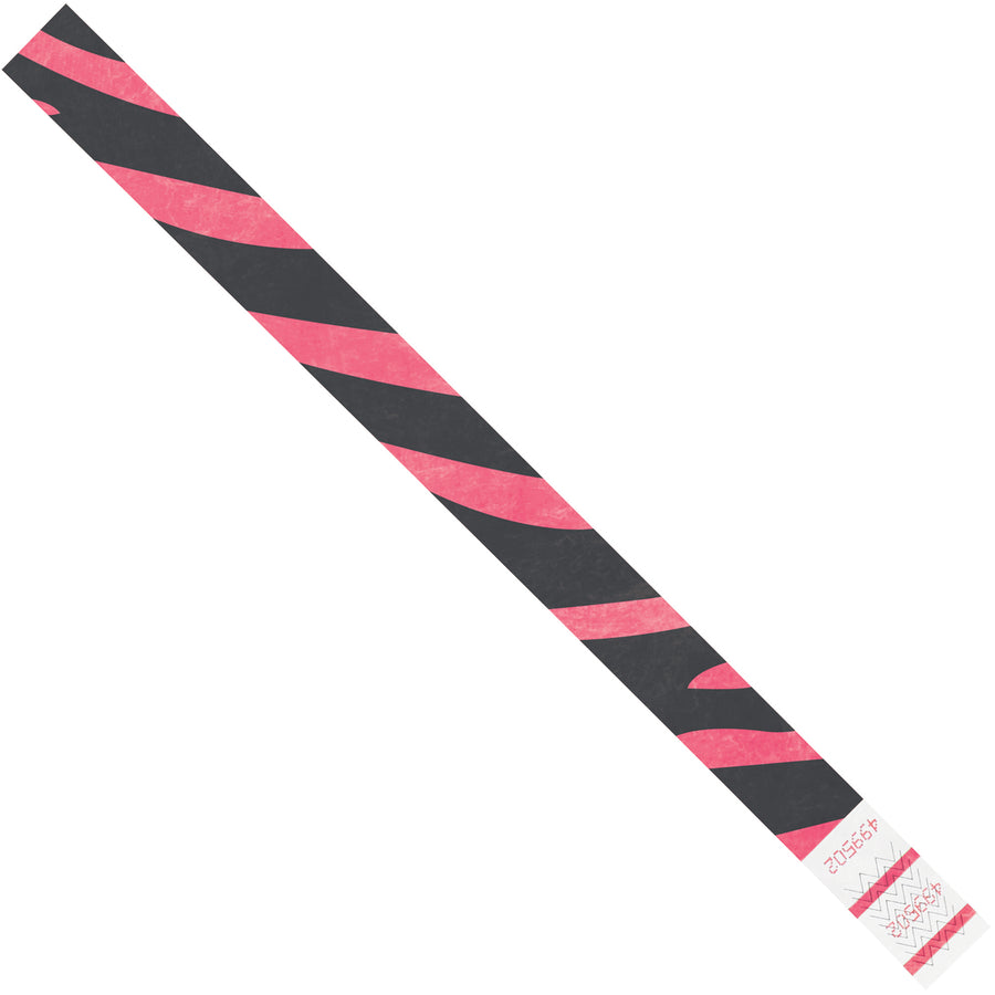 Industrial-grade pink Tyvek wristbands deliver waterproof, tear-resistant ID solutions for events, crowd control, and guest identification. Pre-numbered for easy tracking, these 3/4" x 10" bands fit most wrist sizes and ship in bulk cases of 500–keeping your per-unit cost low and inventory high.