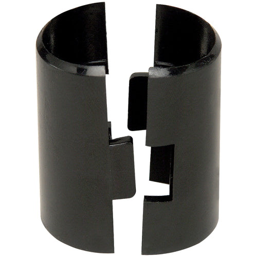 Heavy-duty black plastic split sleeves designed to quickly snap around chrome poles, eliminating assembly time on adjustable open wire shelving units. Each case includes 4 sleeves‚the essential accessory for securing and stabilizing wire shelf systems in warehouses, storage facilities, and industrial environments.